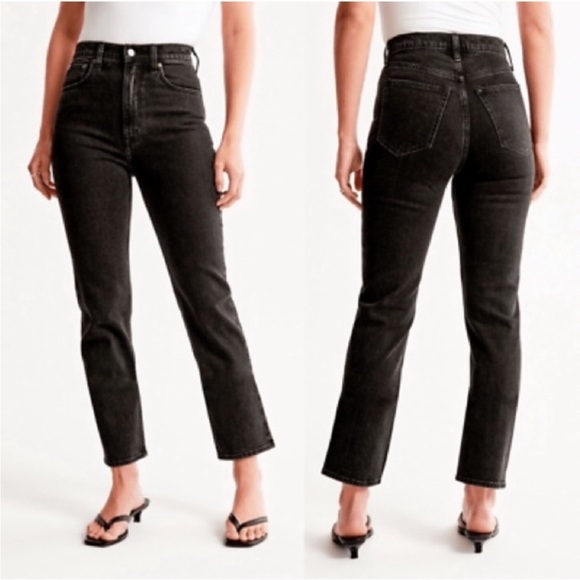 Abercrombie & Fitch Curve Love The Ankle Straight Ultra High Rise Jeans Size 29 - Picture 1 of 10